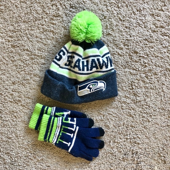 Seattle Seahawks Kids Hat Gloves 